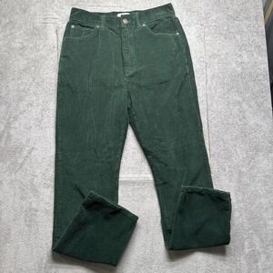 RE/DONE‎ Women's Evergreen Green Corduroy Pants Size 28 Straight Leg Retro Style